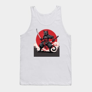 Shadow Stalker: Black Cat Ninja's Lethal Ambush Tank Top